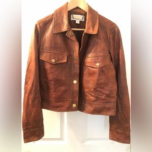Michael Kors brown leather jacket - Women’s size Medium